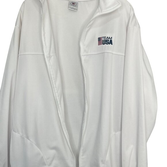Team USA Olympic Committee Full Zip Jacket XL White Made In USA - Picture 5 of 10